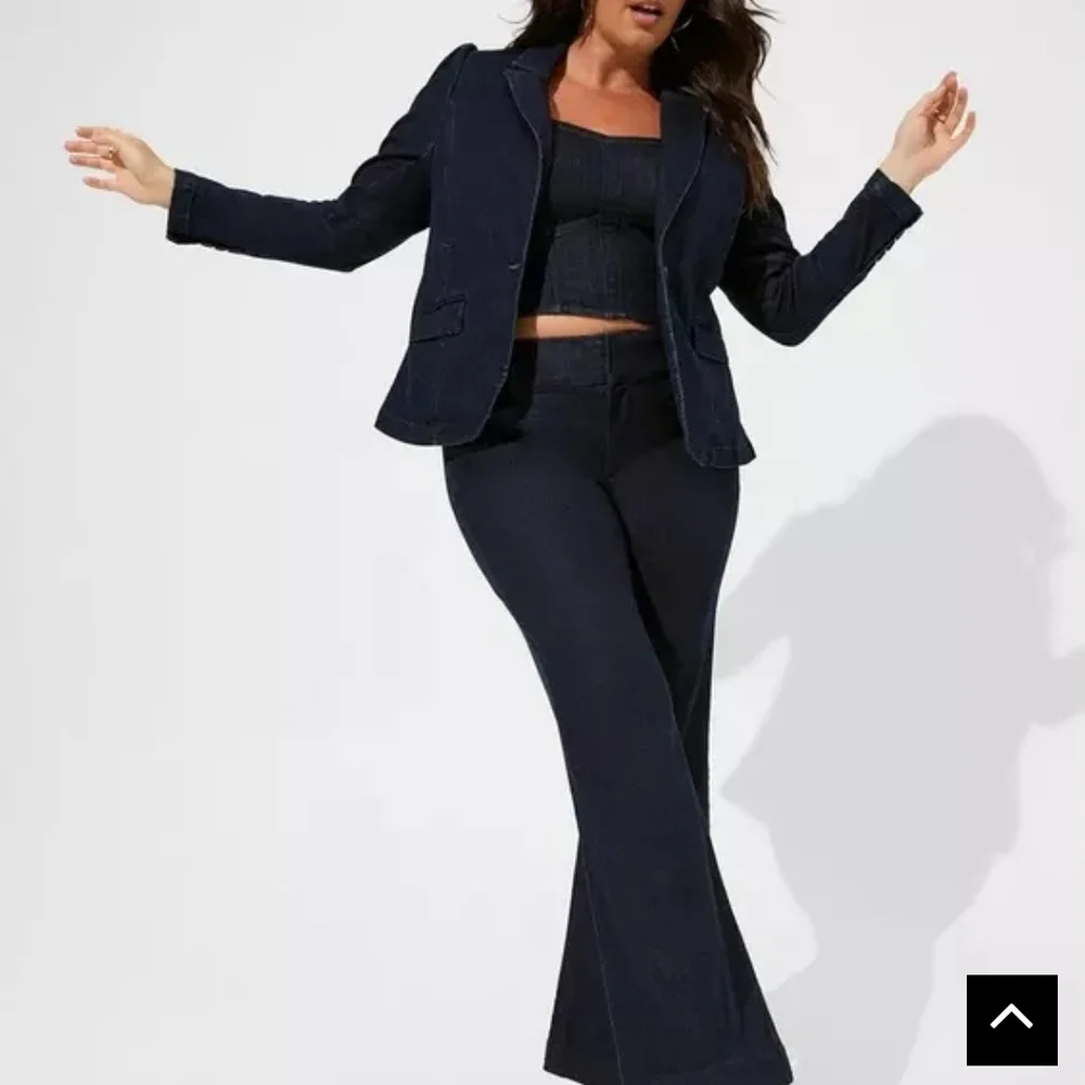 Torrid Dark Navy Denim Single-Button Blazer - Picture 5 of 5